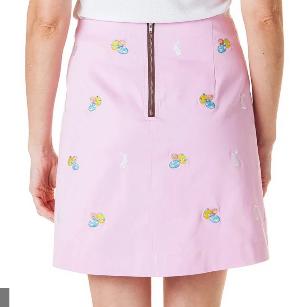 Castaway Nantucket ALI Skirt Stretch Twill PINK WITH EASTER Theme Size 16. - Picture 3 of 13